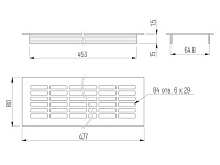 Решетка вентиляционная 480x80мм, (черный), VG-80480-20 <100>
