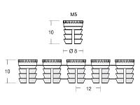 102-05-05-300-1 Муфта Mesan распорная М5 d8х10мм, прозрачная <24/2000>