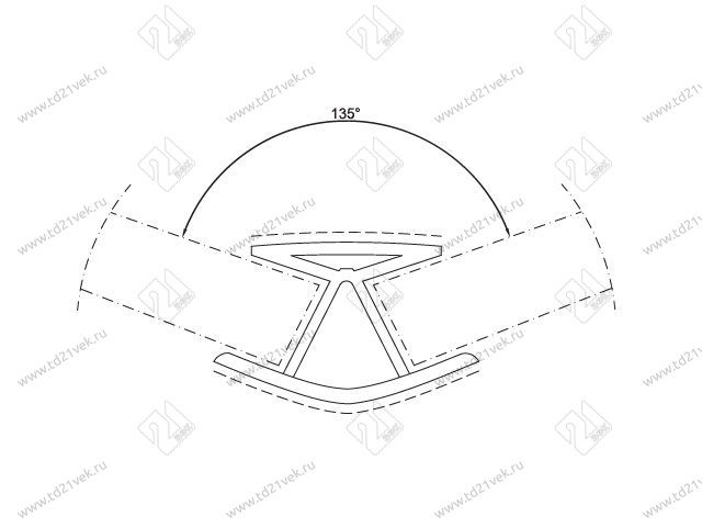 Угловое соединение 135гр, топо, 100мм <50> 2