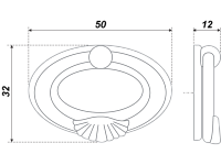RC027AB.3 Ручка-кнопка C2720, старинная латунь <50/500>