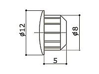 Заглушка d=8мм №18 (орех-темный)<1000>коробка