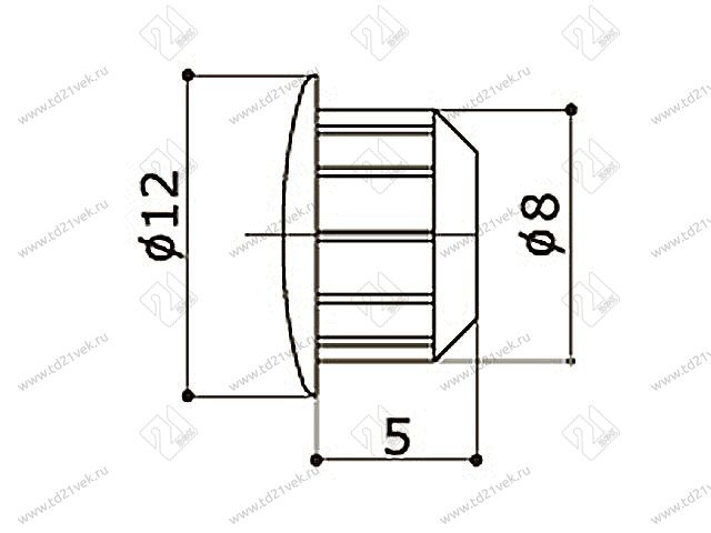 Заглушка d=8мм №18 (орех-темный)<1000>коробка 2