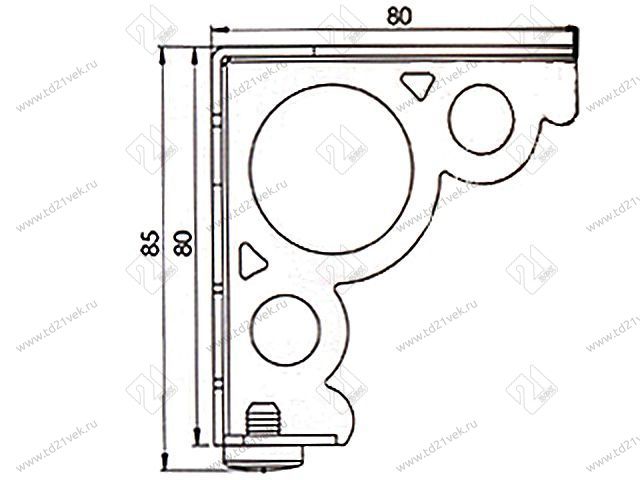 Опора КАПСАН КАХ 4602-0080-A01   80х80мм, Н=85мм (хром) <80> 2