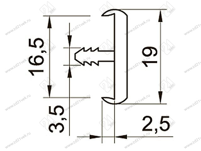 Профиль врезной с обхватом 017B, орех экко 4211 <200 м> 2