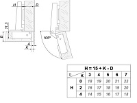 H100A02/0112 Петля Boyard 0 мм + планка H=2 <200>