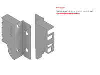 Z30M000S.04 HO-R R V50 R906 TANDEMBOX Держатель задней стенки, высота M 96 мм, правый, светло-серый