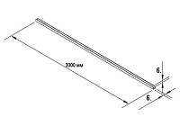 Планка торцевая алюм. для стеновых панелей 6 мм (П) 1040 L=3000мм  <100>