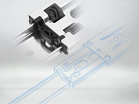 4587118H/ 0015581 Направляющие 450 мм, шариковые с доводчиком, h45, полного выдвижения