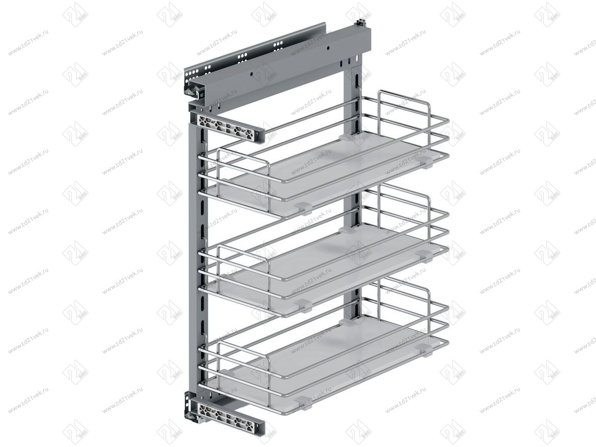 S-2242-C Бутылочница 250, Starax, 3-х ярусная, направляющие Blum Tandem, (205х470х635 мм), левая 3