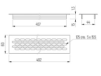 Решетка вентиляционная 480x60мм , (черный), VG-60484-20 <100>