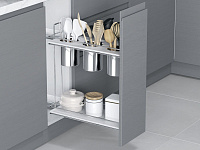 S-2652-C Бутылочница для столовых приборов, Starax, 2-х ярусная, (205х475х420 мм), хром, правая
