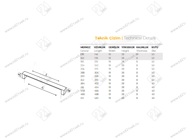 301-320-V01 Скоба VIVA 320 мм (хром) <50/250> 2