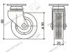 Опора колесная 321 нагрузка - 35 кг d=50, h=70 <100/300> превью 2