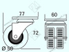 Опора колесная 336 нагрузка - 50 кг d=50, h=73 <100> превью 2