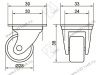 Опора колесная 338 нагрузка - 40 кг d=28, h=40 <100/500> превью 2