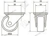 Опора колесная 340, нагрузка - 43 кг d=38, h=46 <200> превью 2