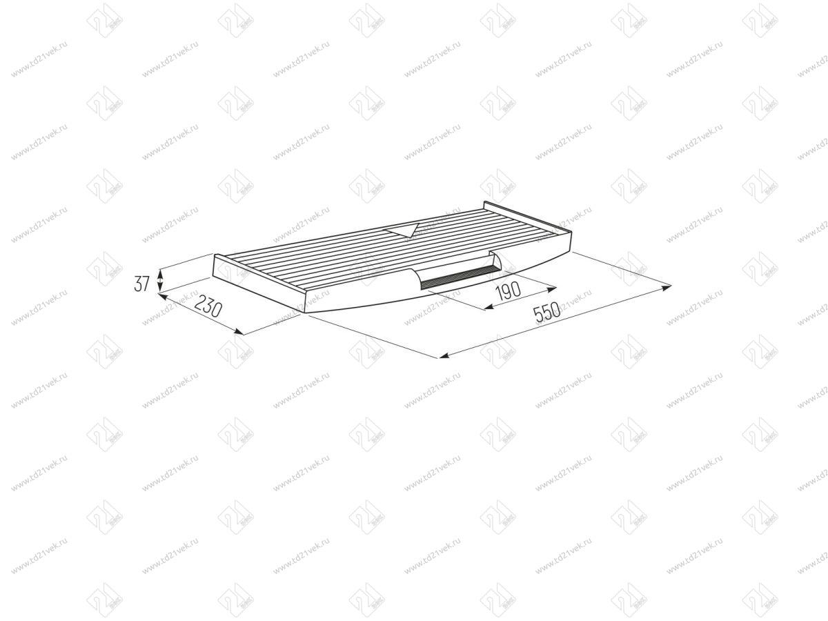 Полка для клавиатуры, серая, пластик, сталь SK-027-80 <1/10> 2