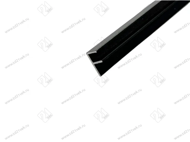 Планка ЧЕРНАЯ угловая алюм. для стеновых панелей 4мм (F-обр) 1020  L=600 <100>